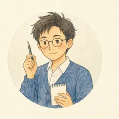 回答する男性の手書き風イラスト
