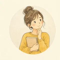 質問する女性の手書き風イラスト